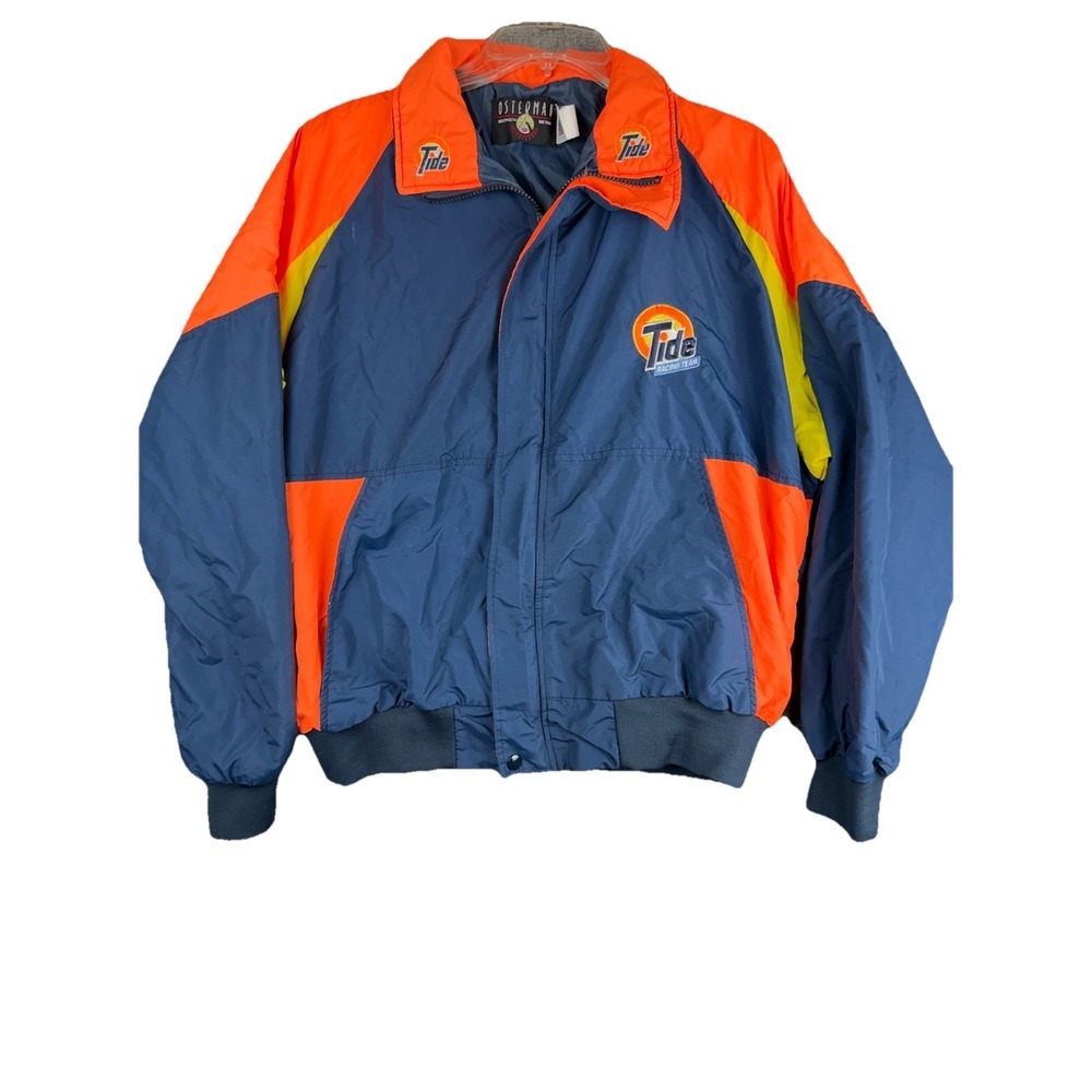 Vintage 90s Osterman Tide Racing Team NASCAR Windbreaker Jacket Mens L